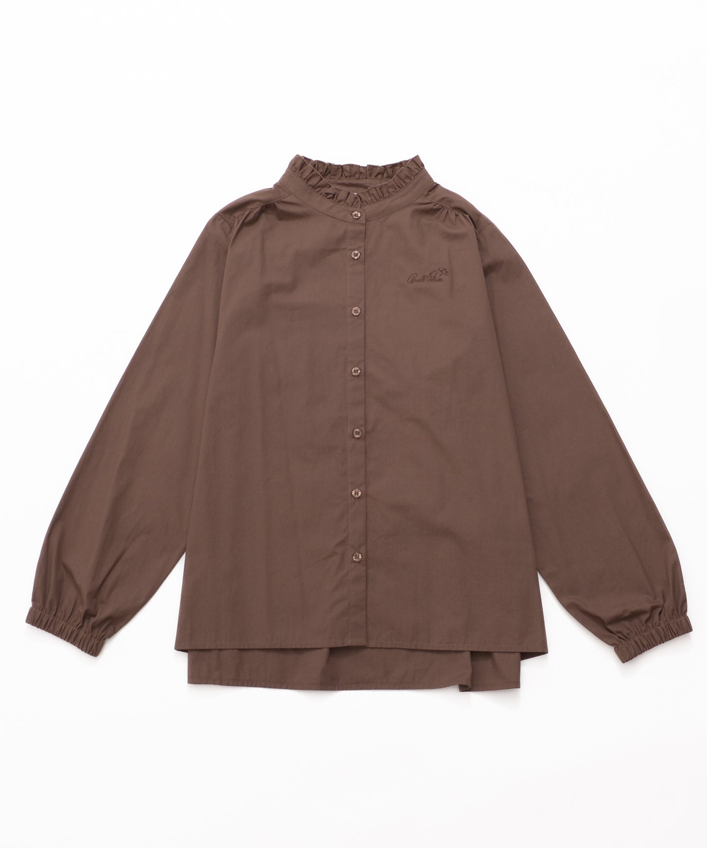 Arnold Palmer プチフリル バンドカラー シャツブラウス